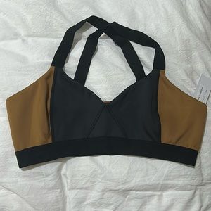 Tan + Lines Sunset Bra Color: Black/ Bronze Size: XL